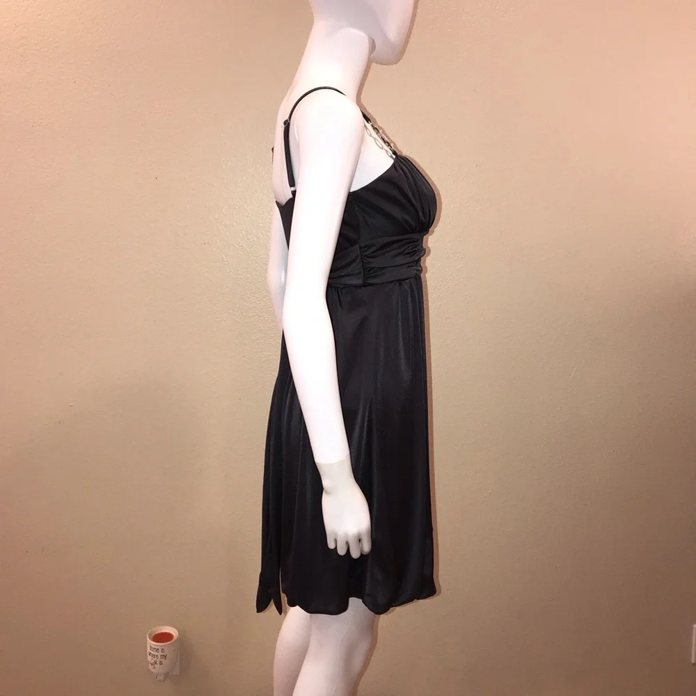 BCX Formal Mini Dress Size M Dark Grey Sleeveless Balloon Hemline - Picture 8 of 14
